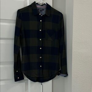 Flag & Anthem Navy and Olive Plaid Button-Down Snaps Shirt